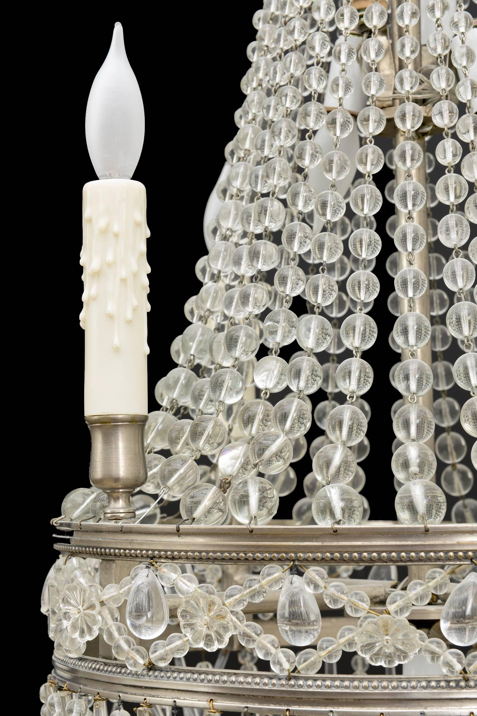 French Antique Crystal Chandelier For Sale 1