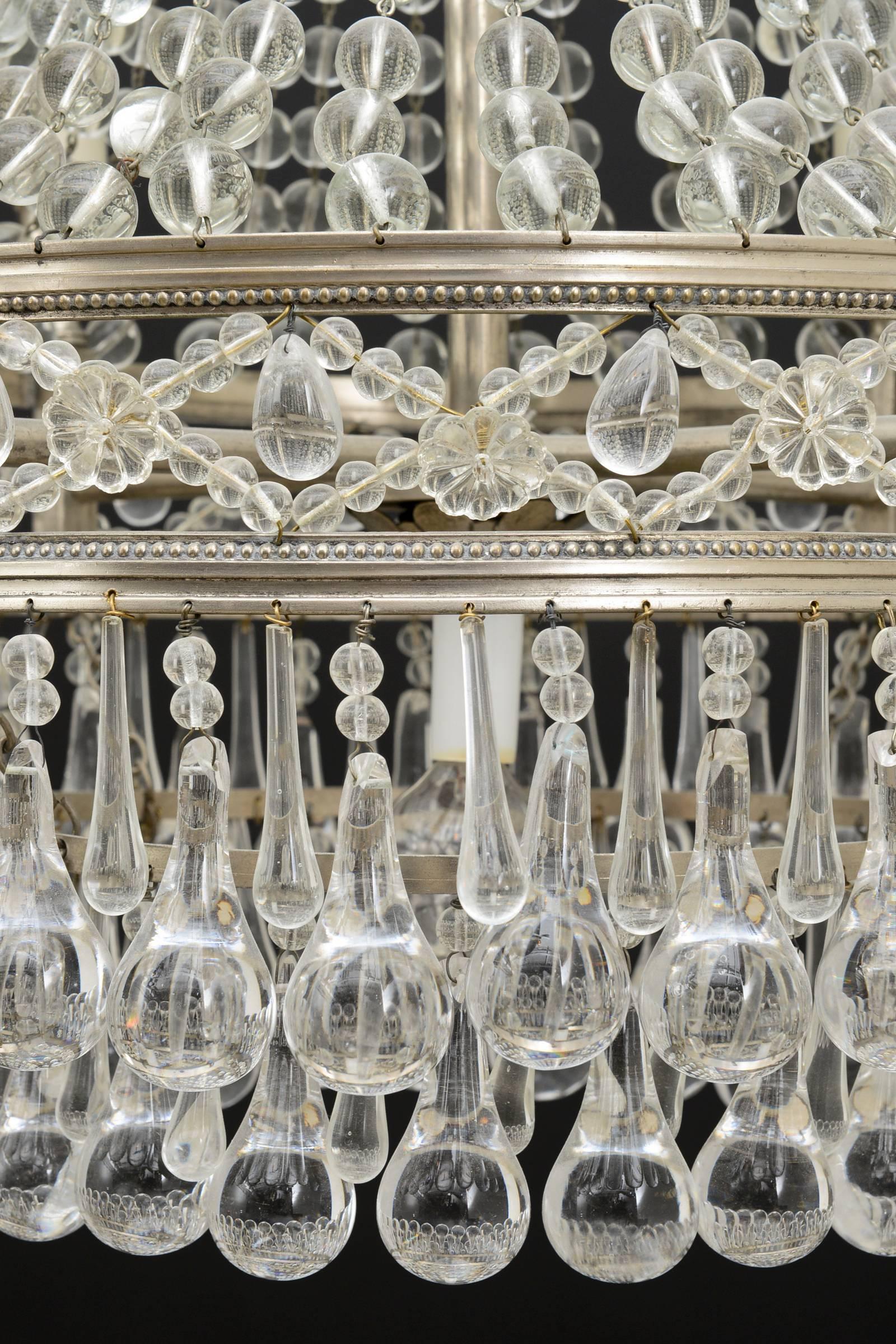 French Antique Crystal Chandelier For Sale 2