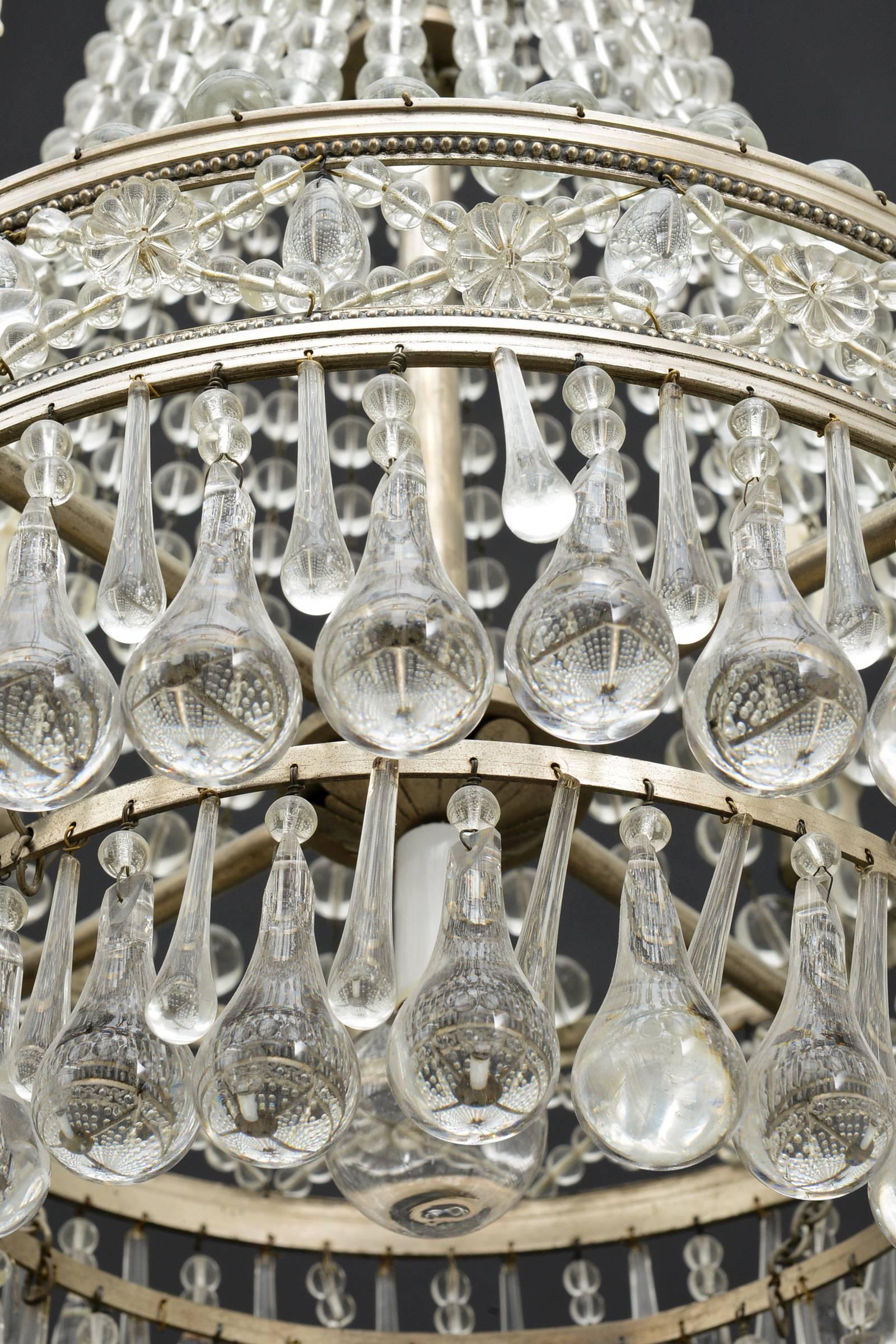 French Antique Crystal Chandelier For Sale 3