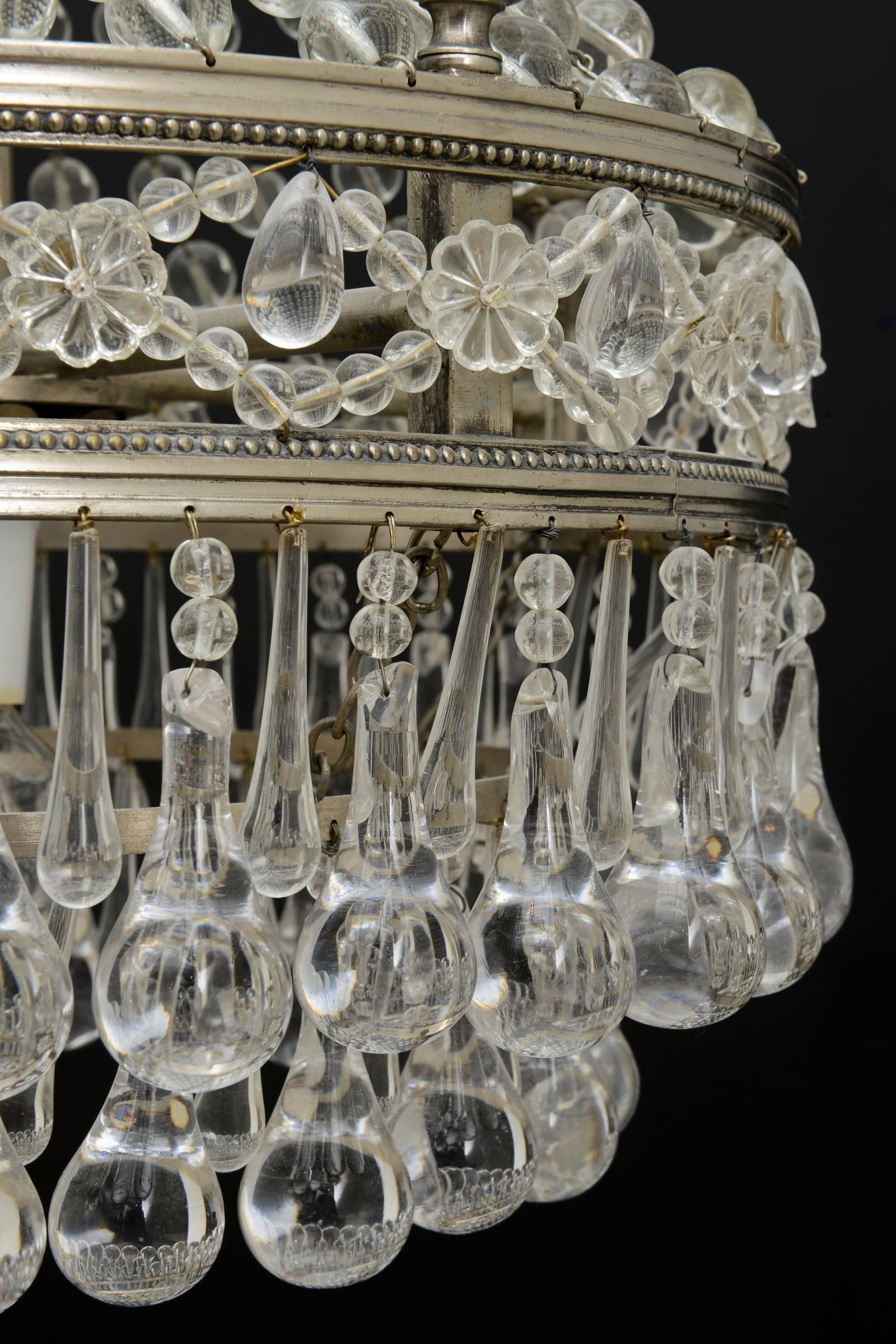 French Antique Crystal Chandelier For Sale 4