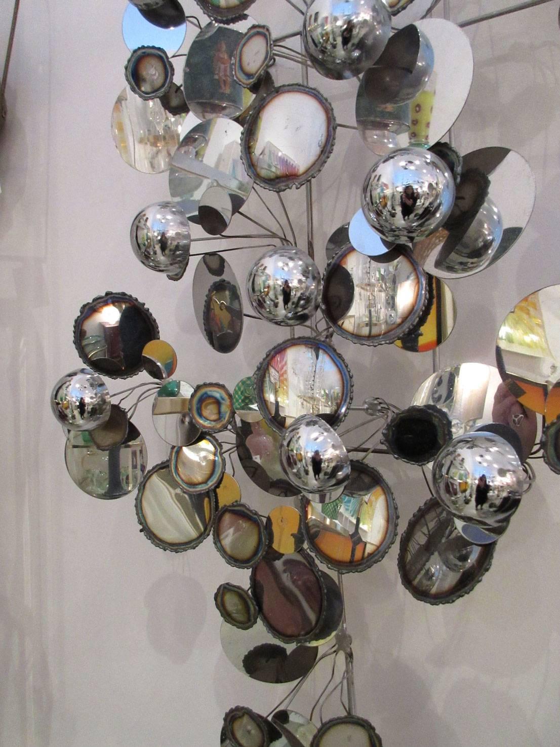 C. Jere Chrome Raindrops Wall Sculpture, Signed In Excellent Condition In West Palm Beach, FL