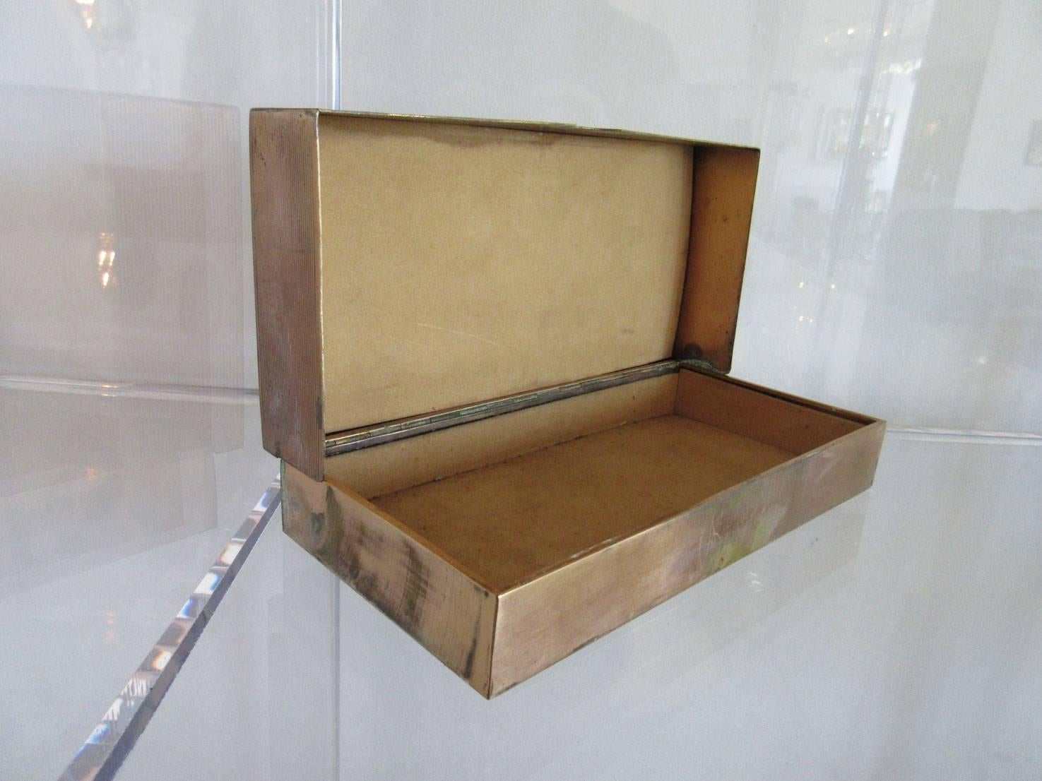 Mid-20th Century Mid-Century Italian Modernist Enamel and Bronze Box For Sale