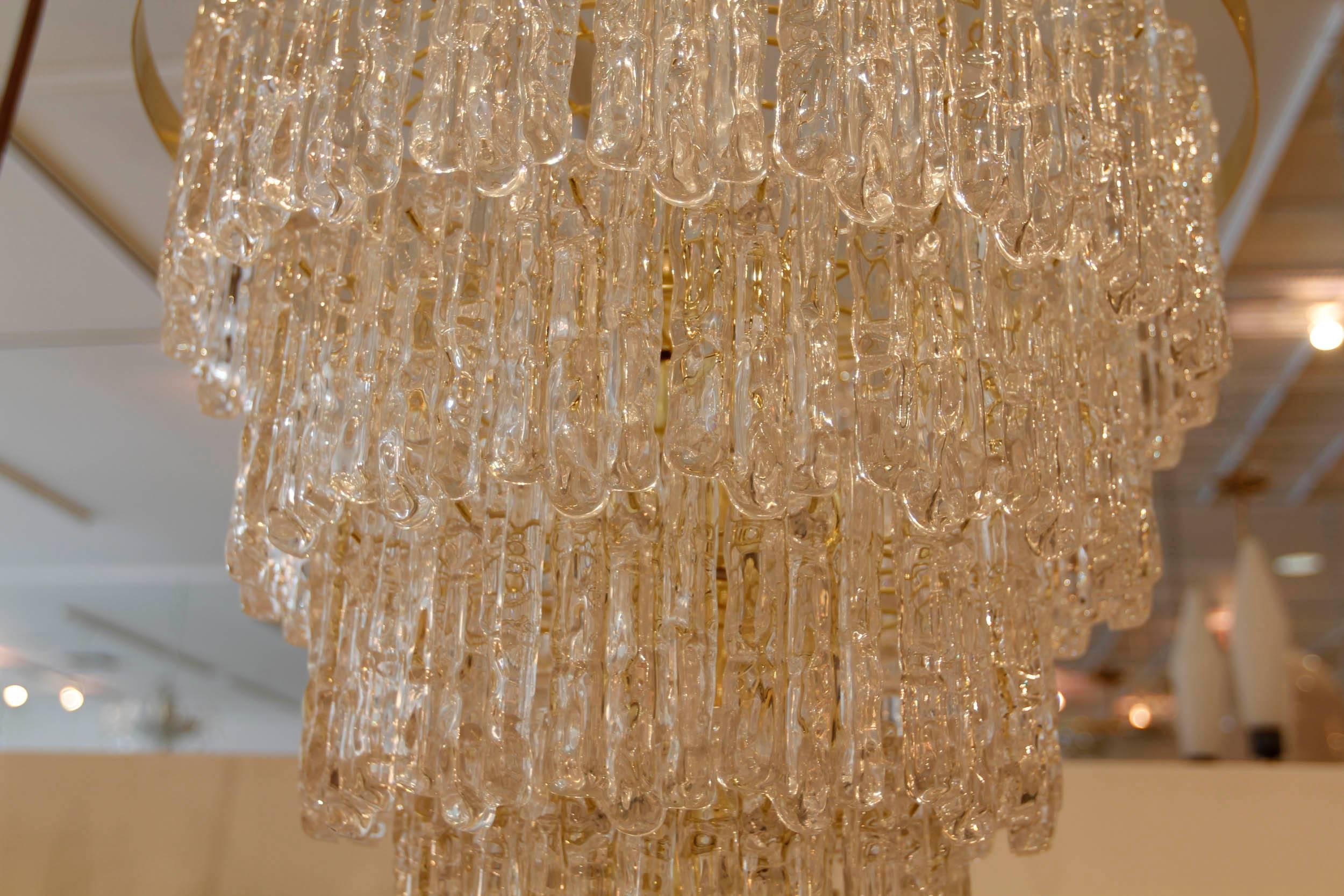Vintage Monumental Lucite Chandelier In Good Condition For Sale In West Palm Beach, FL