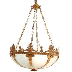 American Neoclassic Design Bronze Pendant Fixture