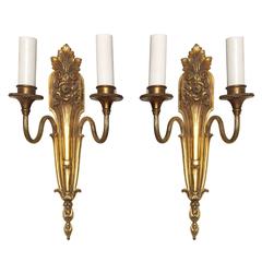 Pair of Two-Light Caldwell Bronze Sconces 7