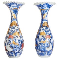 Pair of Chinese Baluster Form Blue and White Vases 8