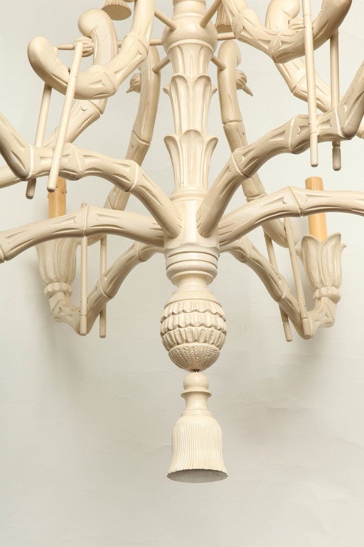 Six-Light Italian Carved Wood Chinese Inspired Chandelier 1