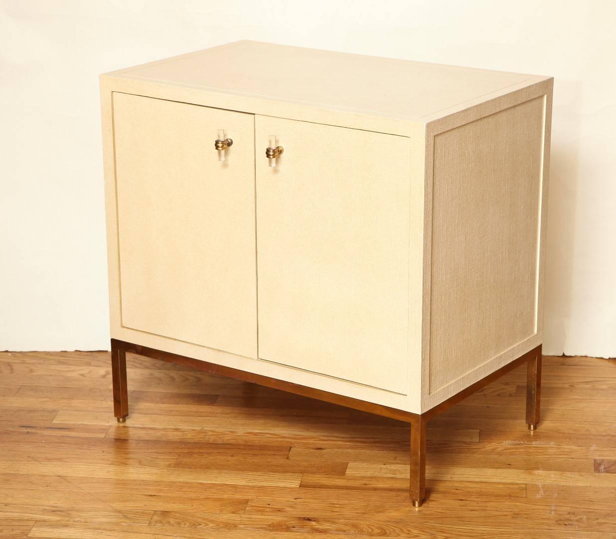Pair of Lacquered Linen Cabinets or Side Tables 1