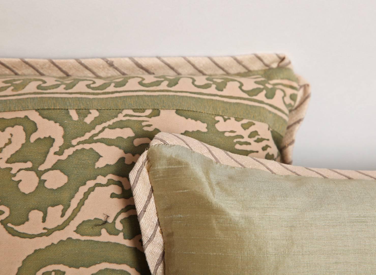 A Pair of Fortuny Fabric Cushions in the Sevigne Pattern 1