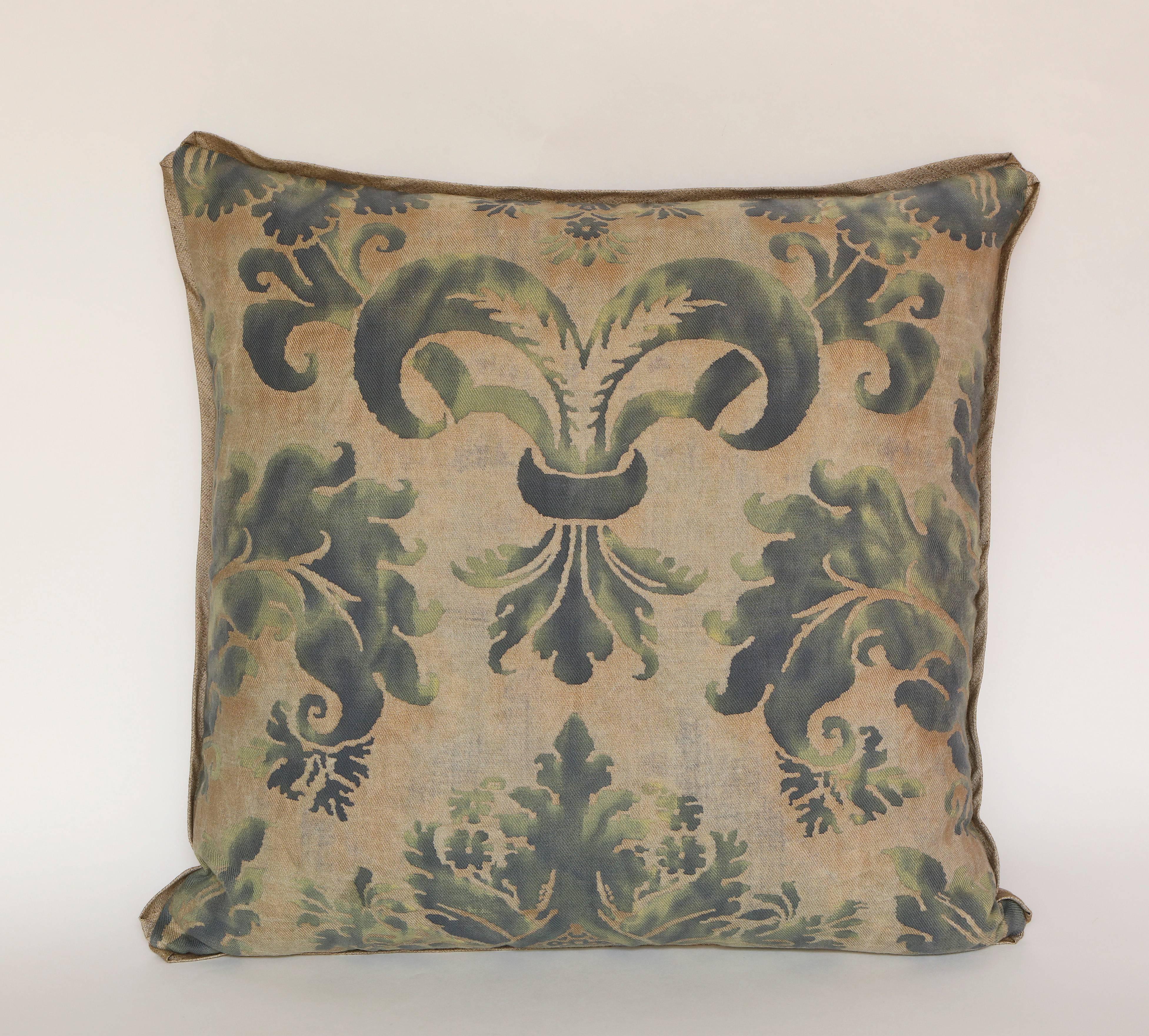 Contemporary Pair of Fortuny Pillows in the Glicine Pattern
