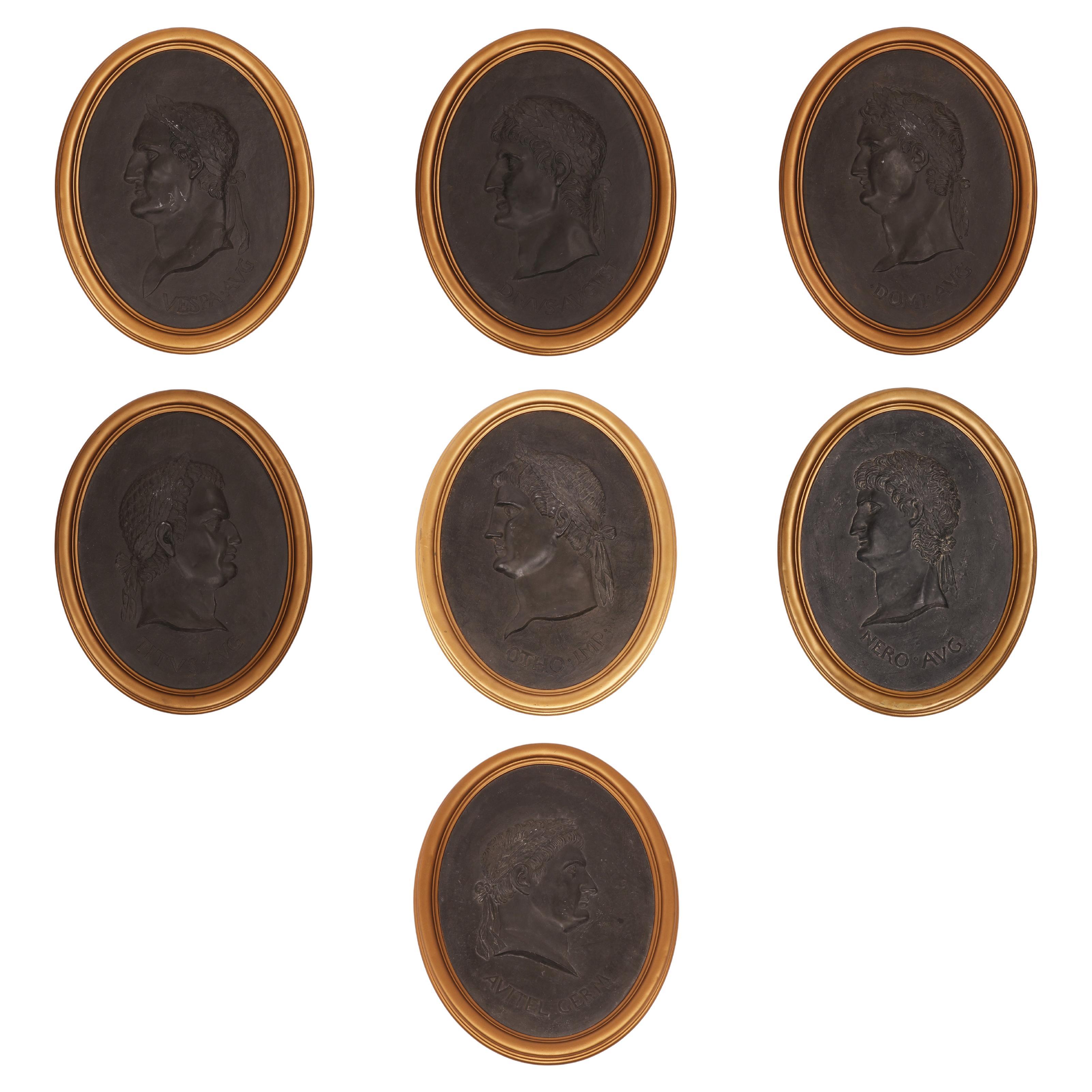 Gold Frame Portrait Medallions of the Seven Caesars