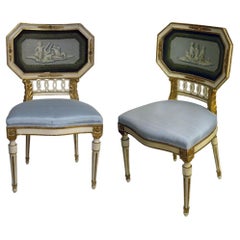 A Pair of Hand-Painted Neoclassical Side Chairs