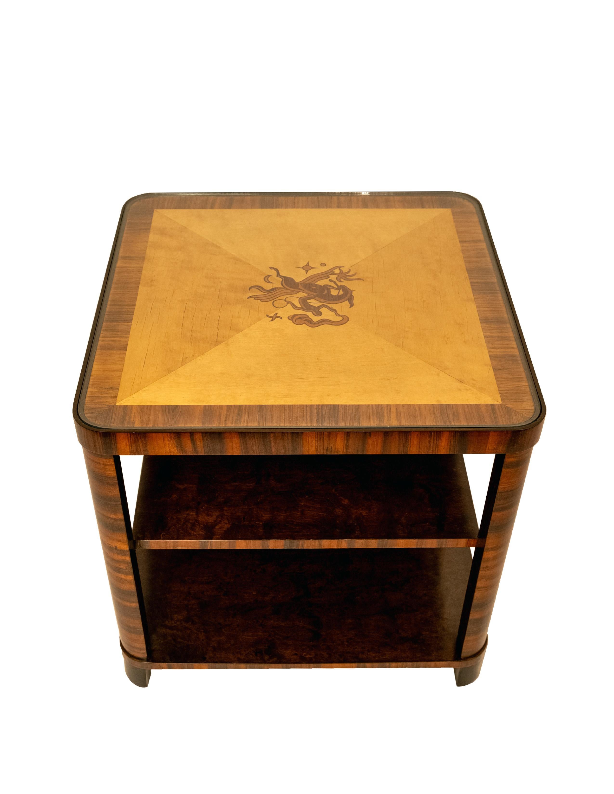 An Art Deco Marquetry Side Table For Sale 1