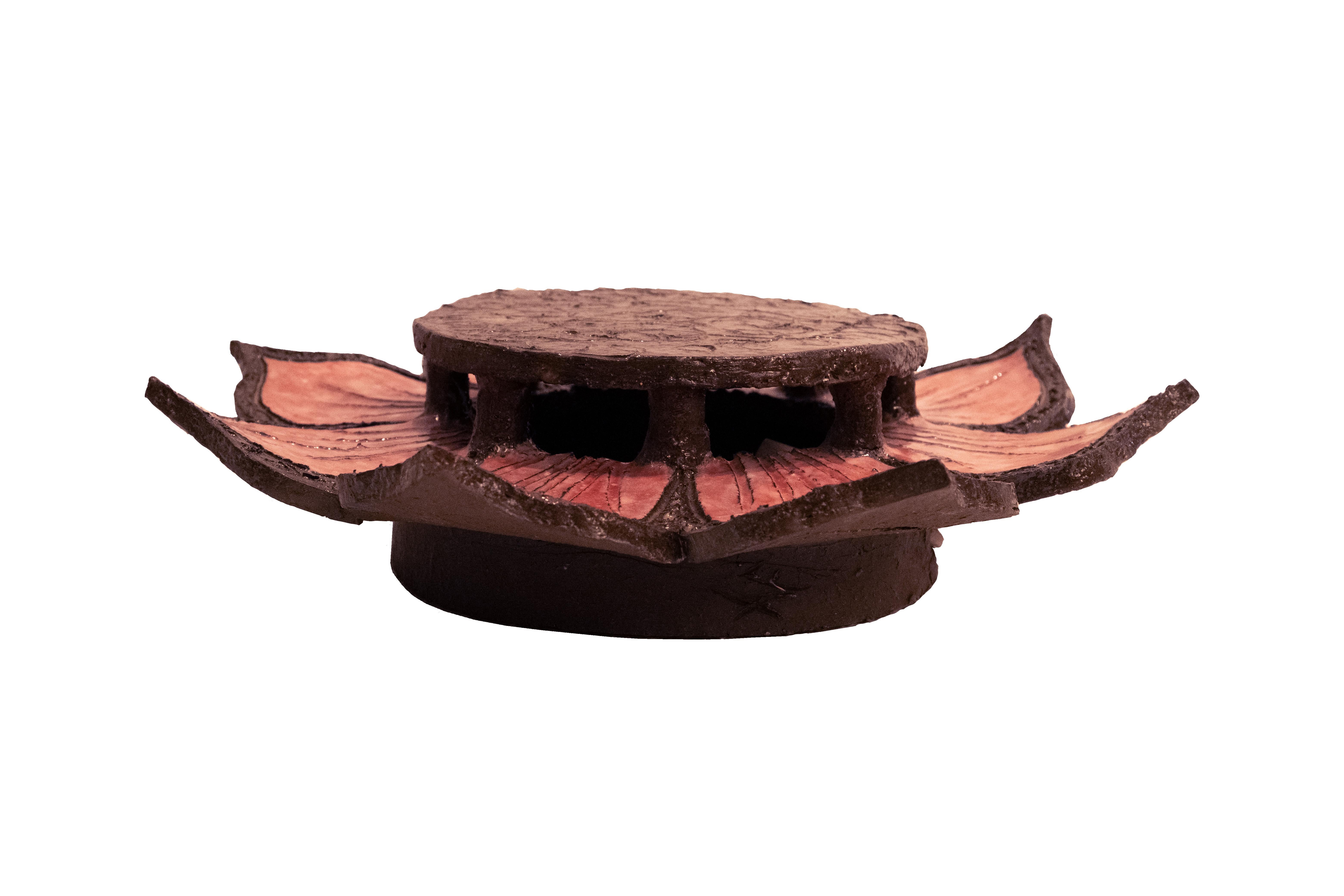 Late 20th Century A Set of Three Stoneware Wall Lights in the Form of Flowers For Sale