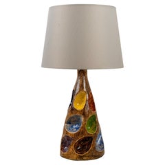 An Italian Earthenware Lamp with Polychrome Glaze