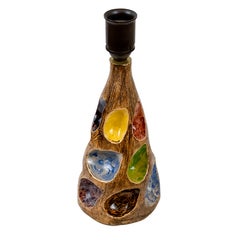 An Italian Earthenware Lamp with Polychrome Glaze