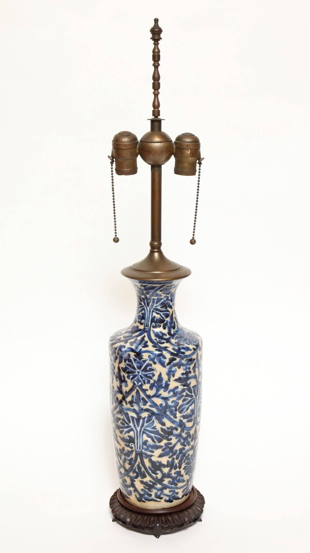 Moorish Blue and White Painted Table Lamp 1