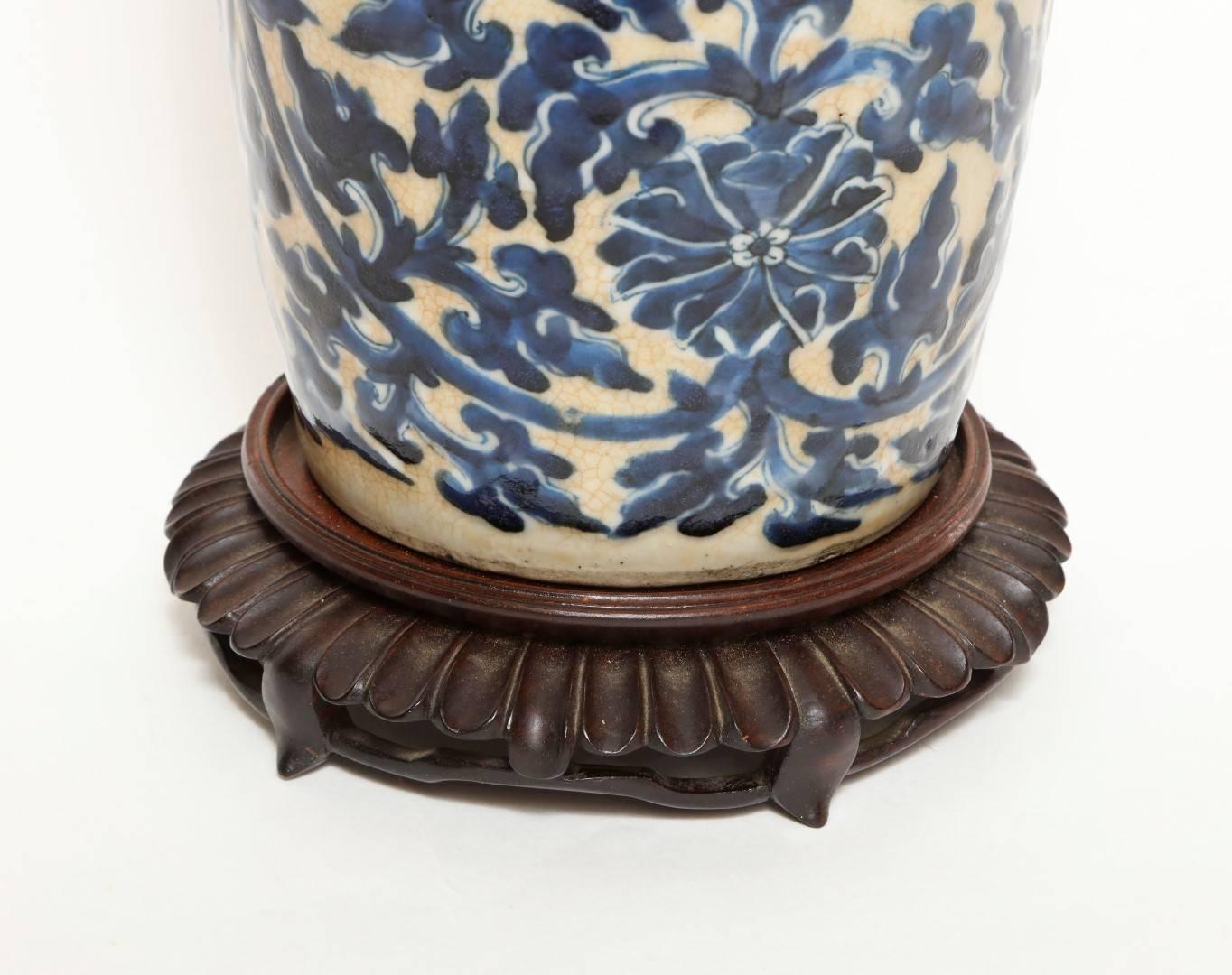 Moorish Blue and White Painted Table Lamp 3