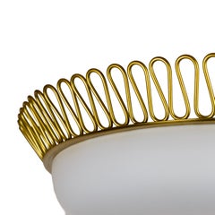 A Swedish Modern Brass and Opal Glass Pendant