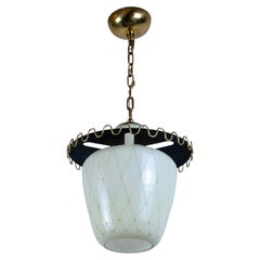 A Swedish Modern Glass Pendant with Filagree Detail