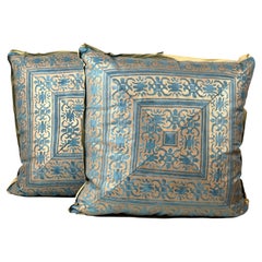A Pair of Mitered Fortuny Cushions