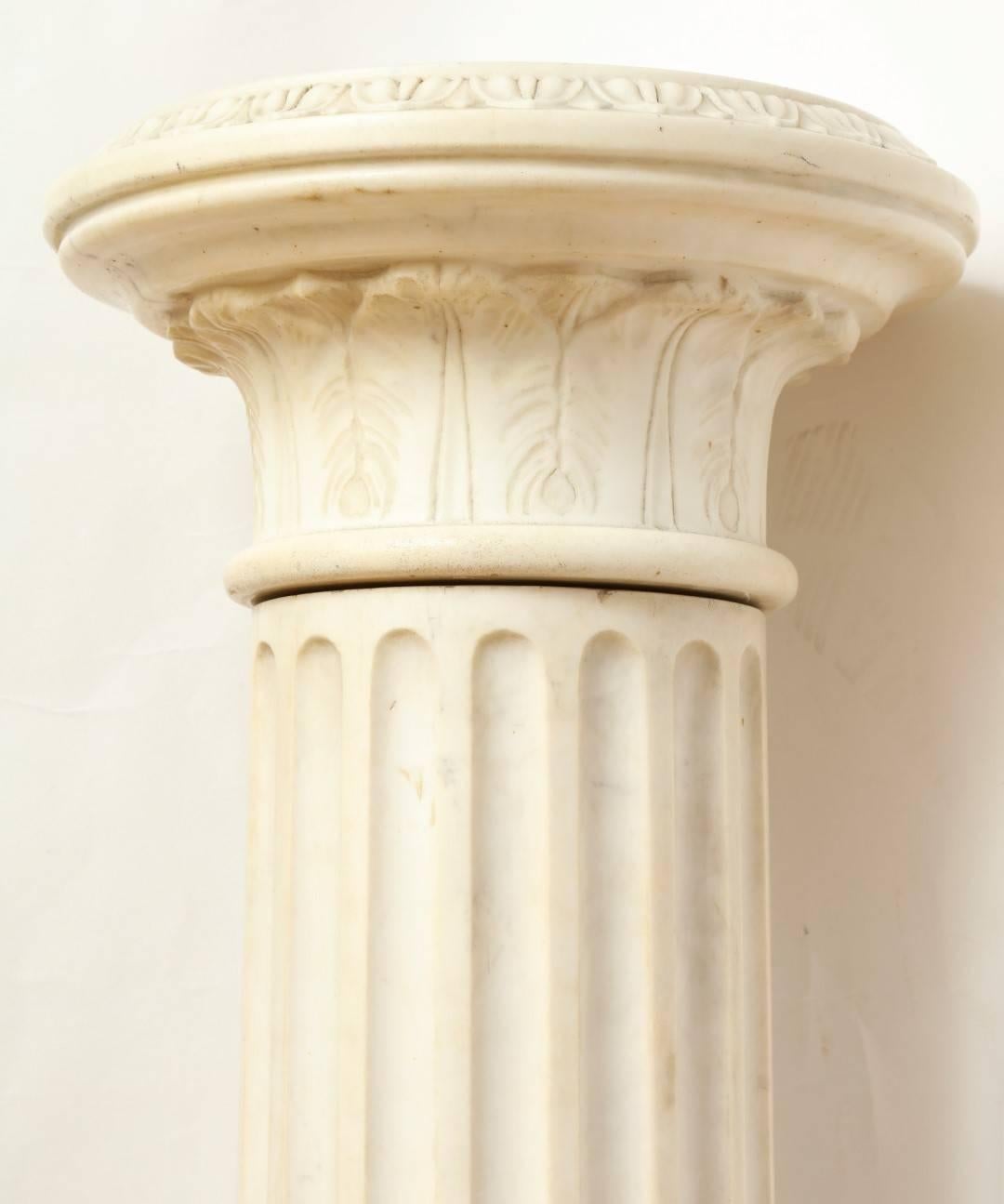 Italian A Marble Corinthian Capital Architectural Pedestal