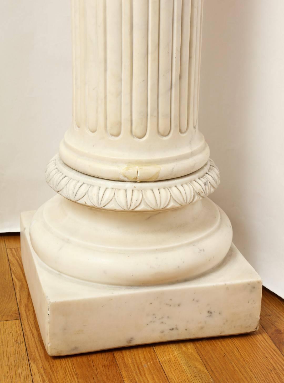 Carved A Marble Corinthian Capital Architectural Pedestal