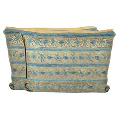 A Pair of Pieced Fortuny Border Cushions