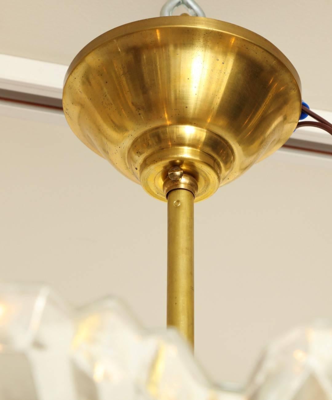 Brass Caldwell Scalloped Edged Glass Sunburst Ceiling Light