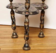 An Anglo-Indian Kashmir Papier Mâché Side Table
