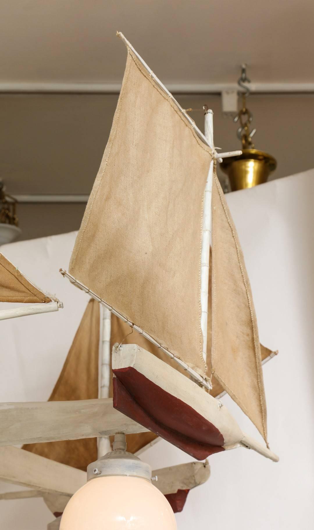 Mid-20th Century An American 5-Light Sailboat form Chandelier 