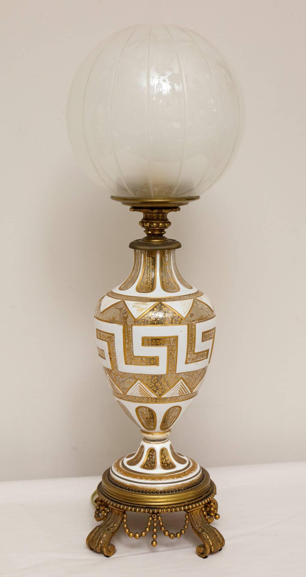 Early 20th Century A Beaux Arts Bronze Mounted Vase Fitted as a Lamp 
