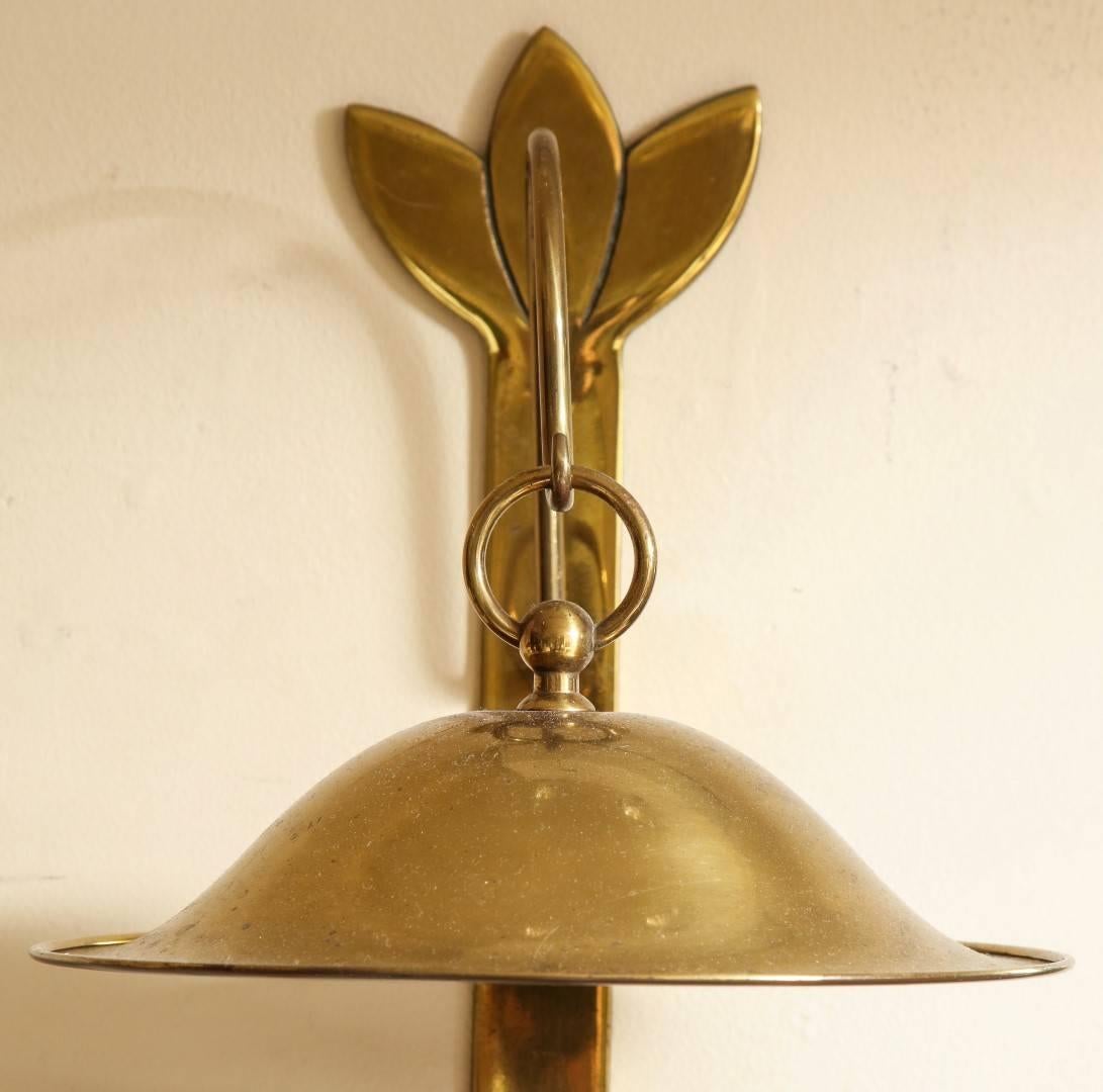 Brass Pair of Georgian Style Wall Lanterns