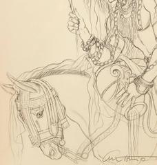 Antonio Lopez, a Pair of Framed Drawings from One Thousand and One Nights