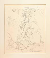 Signed Study by Fashion Illustrator Antonio Lopez