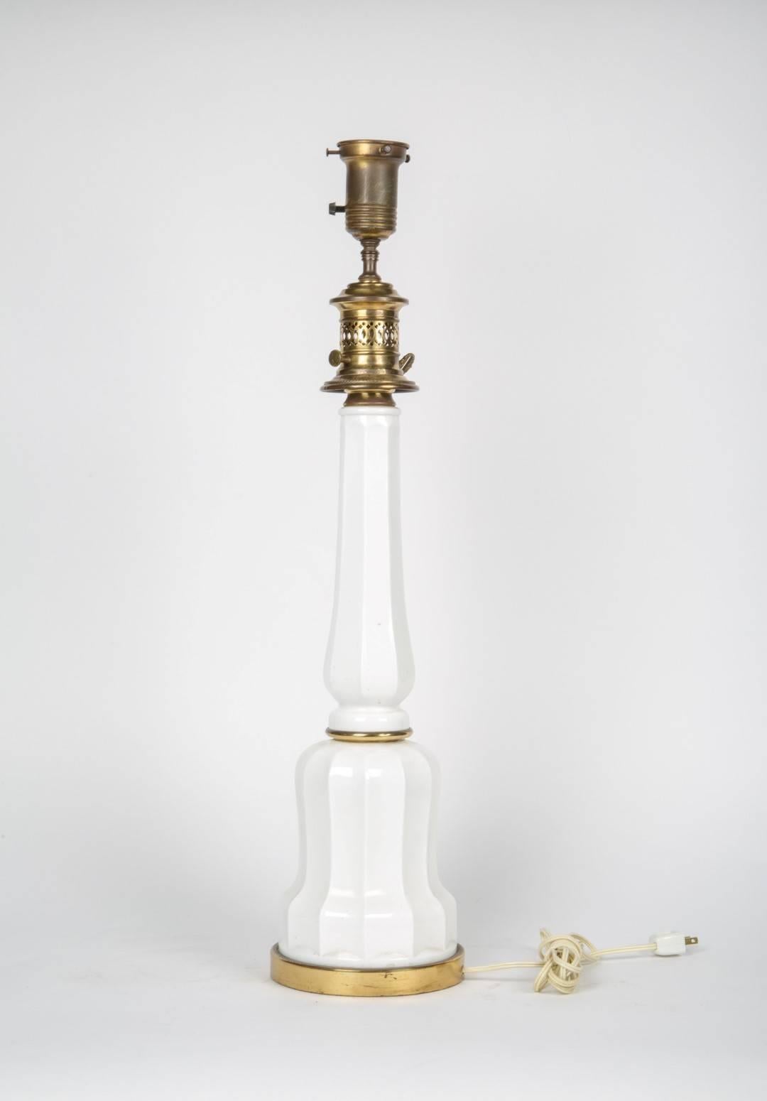 Louis XVI Pair of Opaline Glass Table Lamps