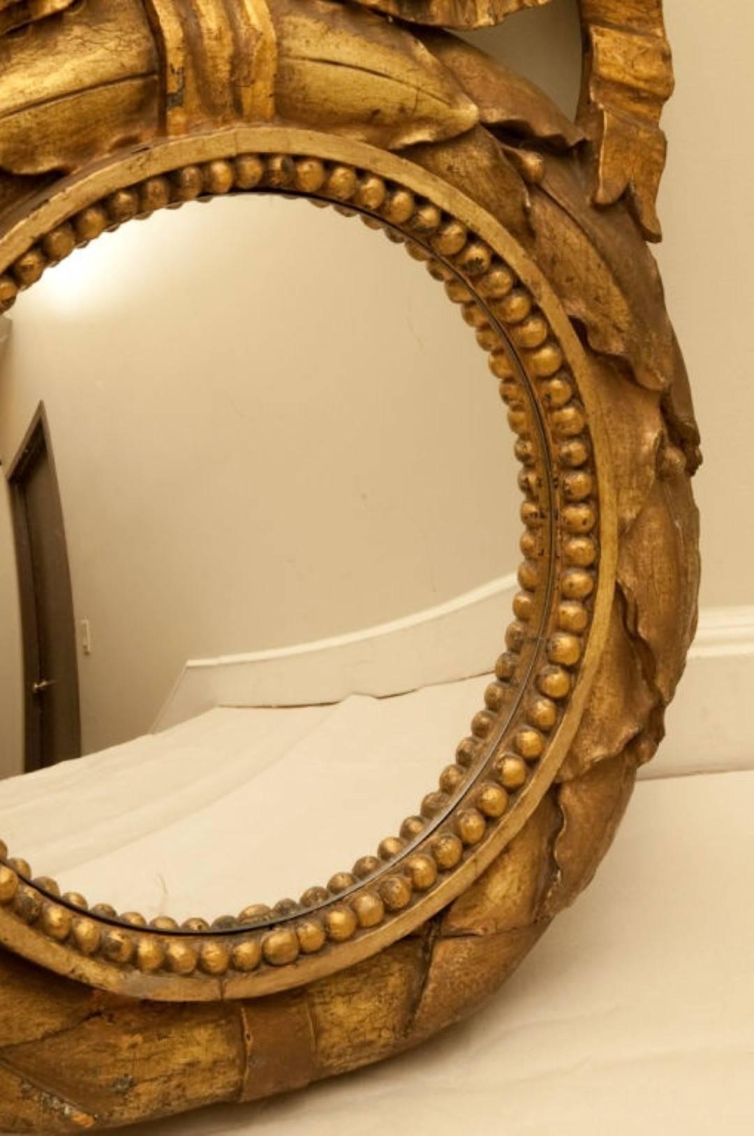Late 19th Century French Louis XVI Style Giltwood Mirror