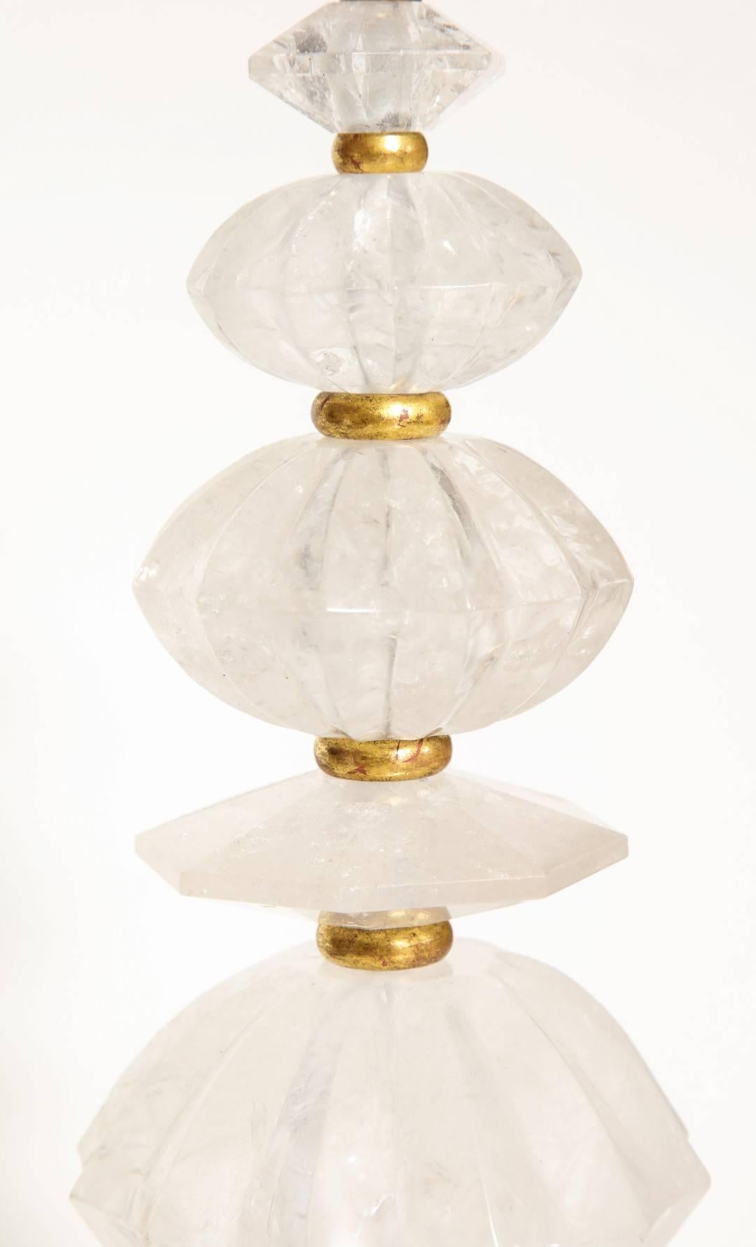 American Pair of New Rock Crystal Table Lamps