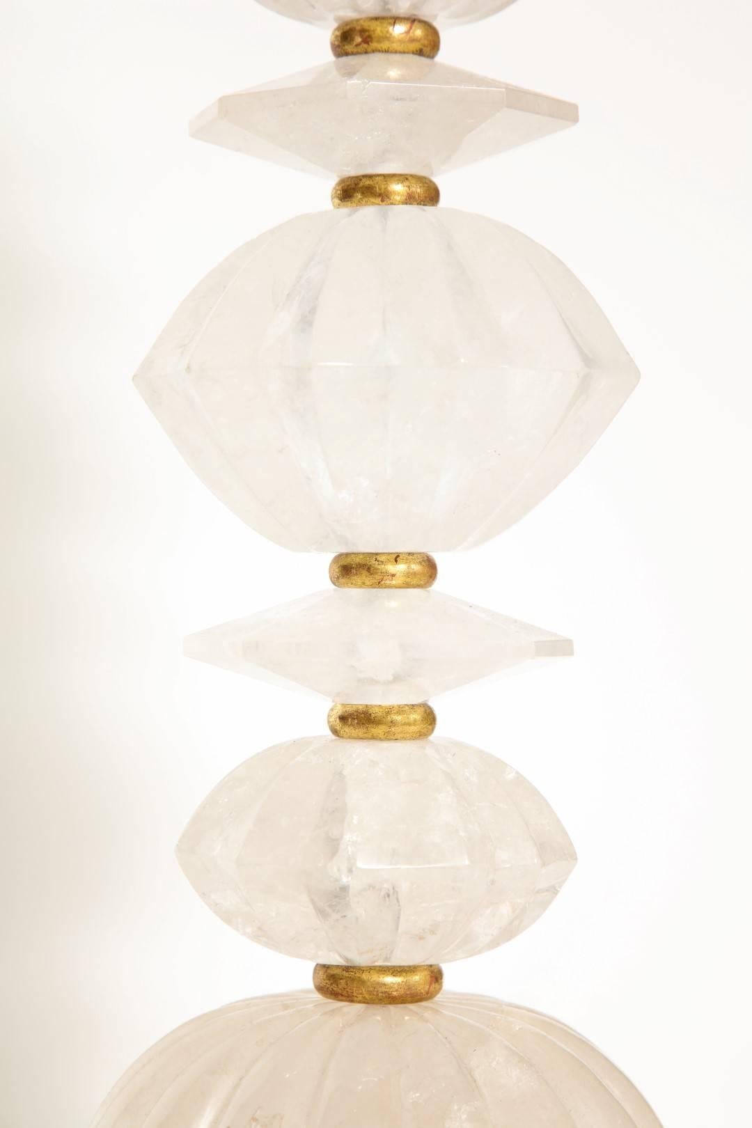 Pair of New Rock Crystal Table Lamps In Excellent Condition In New York, NY
