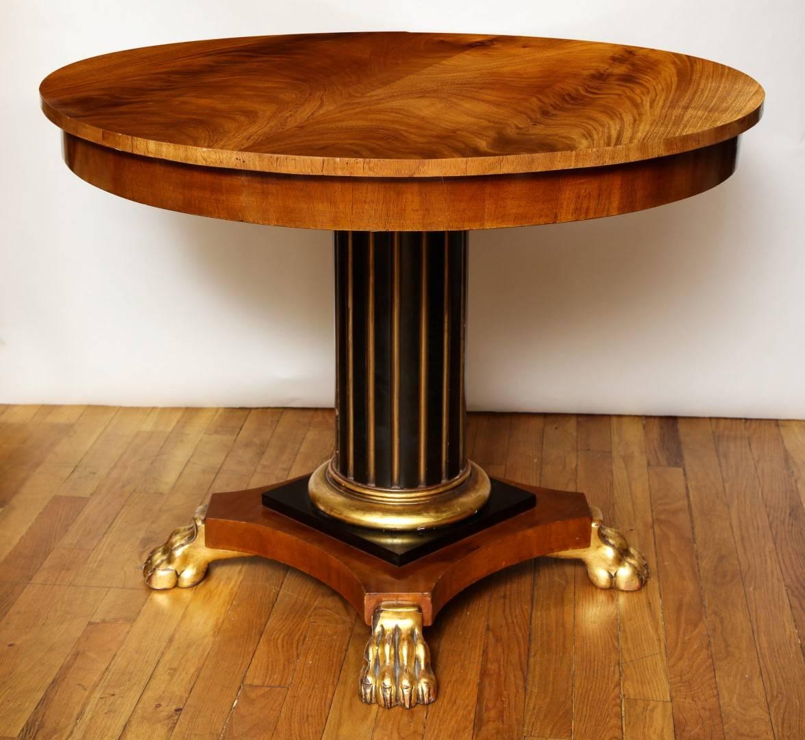 Late 19th Century  Regency Parcel-Gilt Ebonized Centre Table