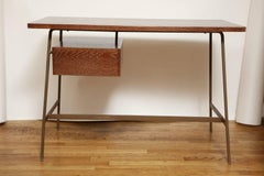 French Midcentury Cerused Oak Desk