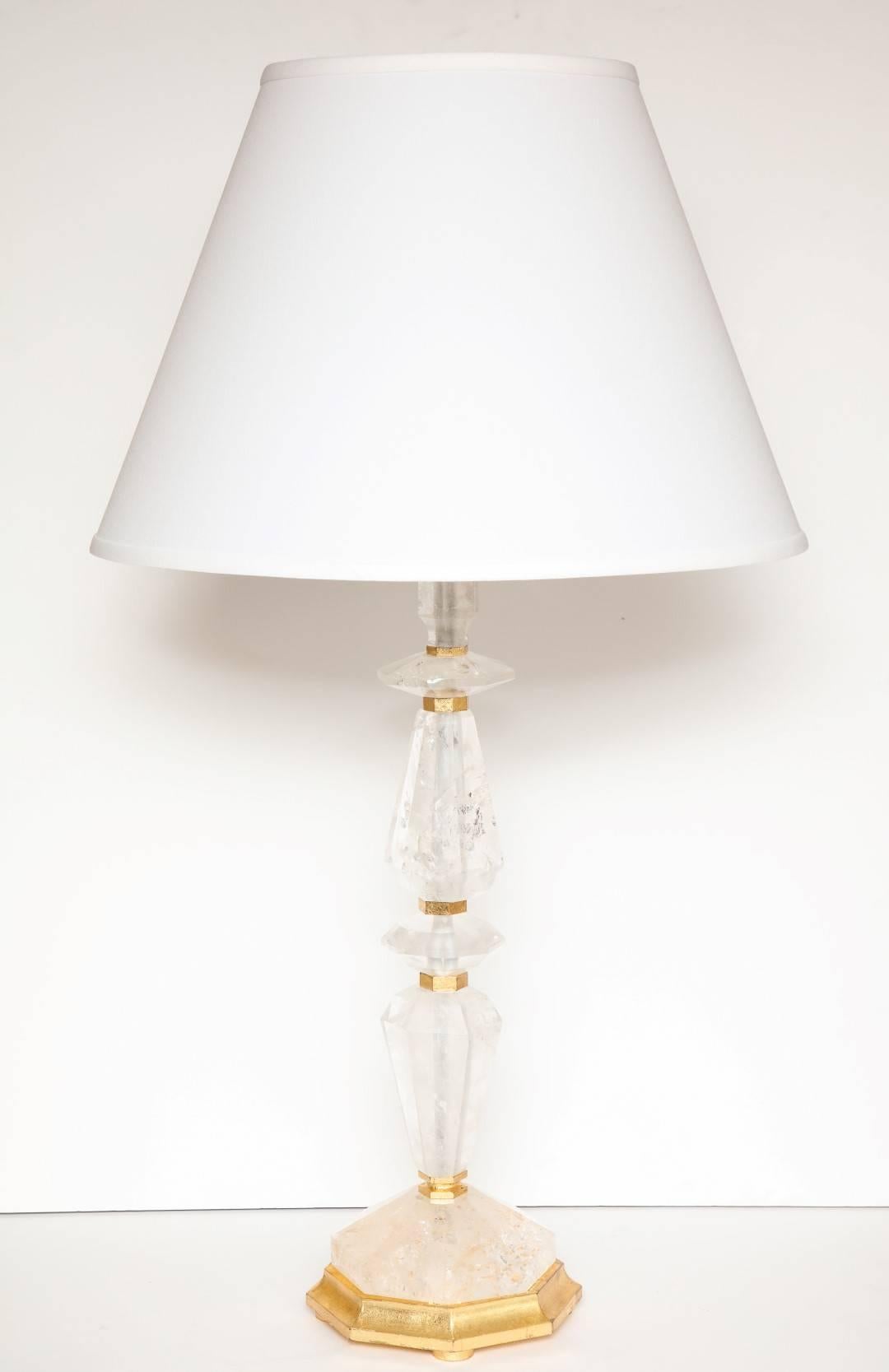 A Pair of New Rock Crystal Table Lamps 2
