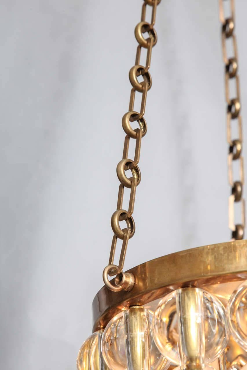 Two-Tiered Tambour Pendant Light With Chain by David Duncan In Excellent Condition In New York, NY