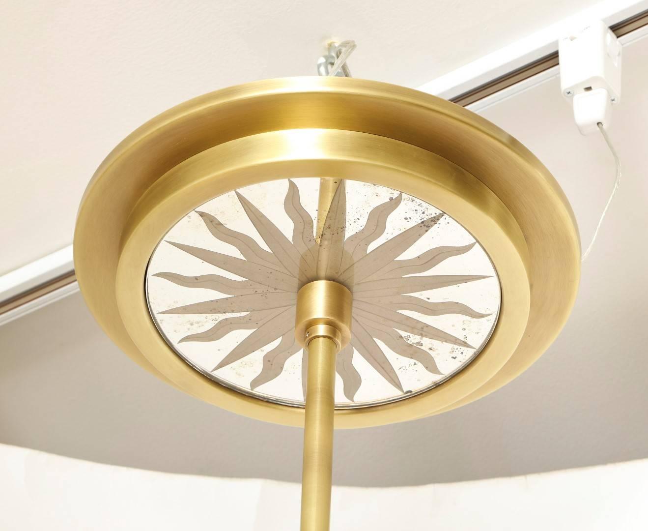 The Odom Twenty-Light Mirrored Sunburst Ceiling Fixture In Excellent Condition For Sale In New York, NY