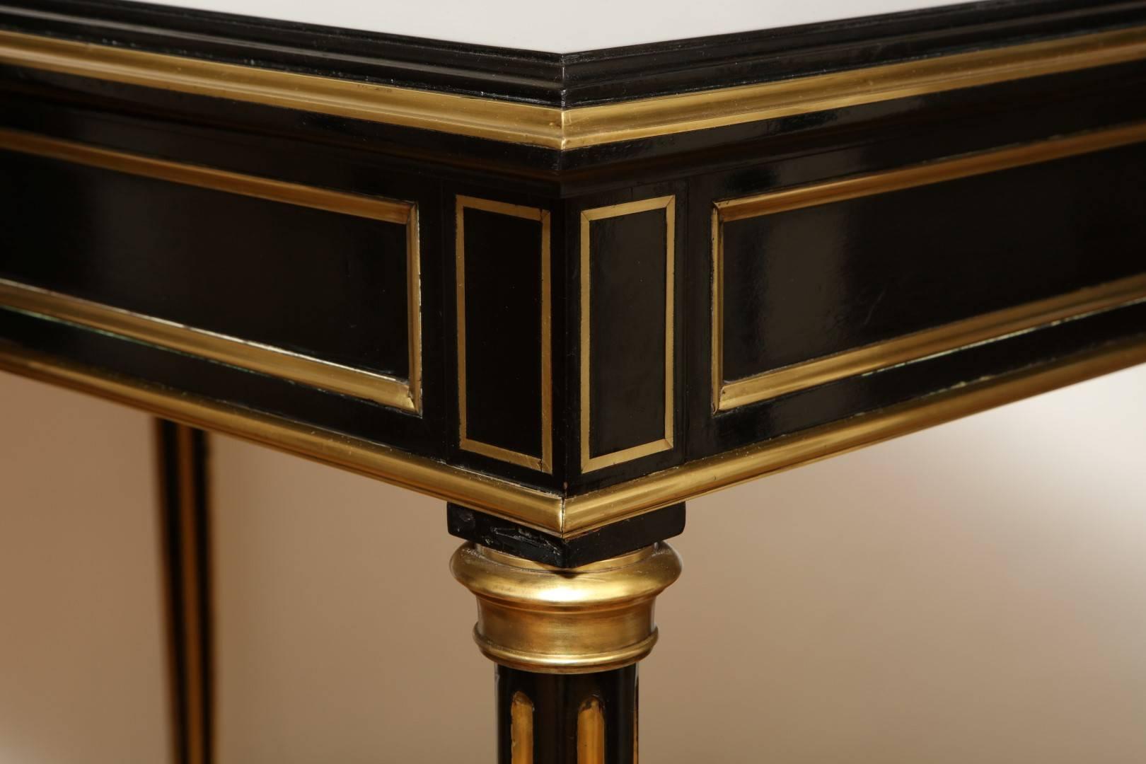 Brass Directoire Style Ebonized Desk 
