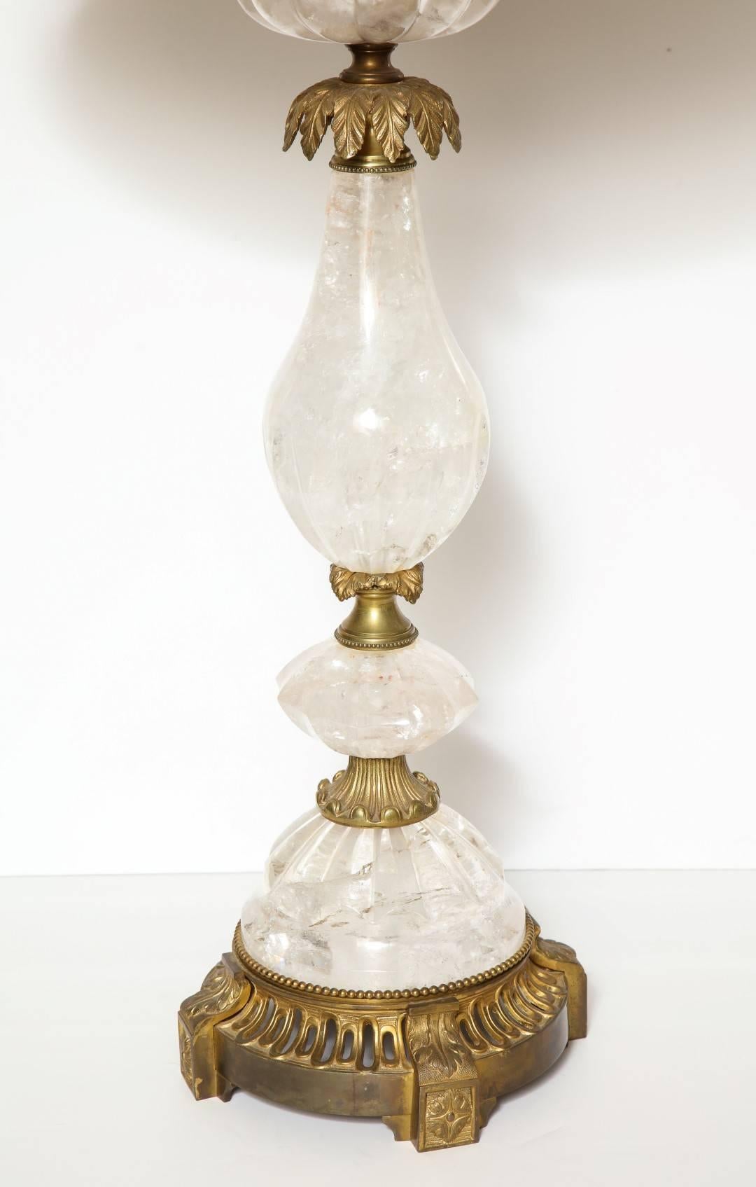 Pair of New Rock Crystal Table Lamps In New Condition For Sale In New York, NY