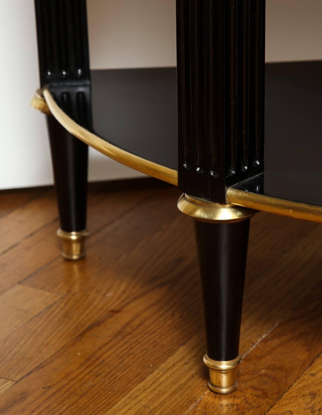 A French Ebonized Brass Mounted Console Dessert  In Excellent Condition In New York, NY