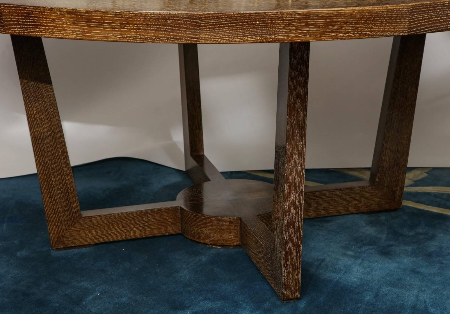 A cerused oak dining table.
