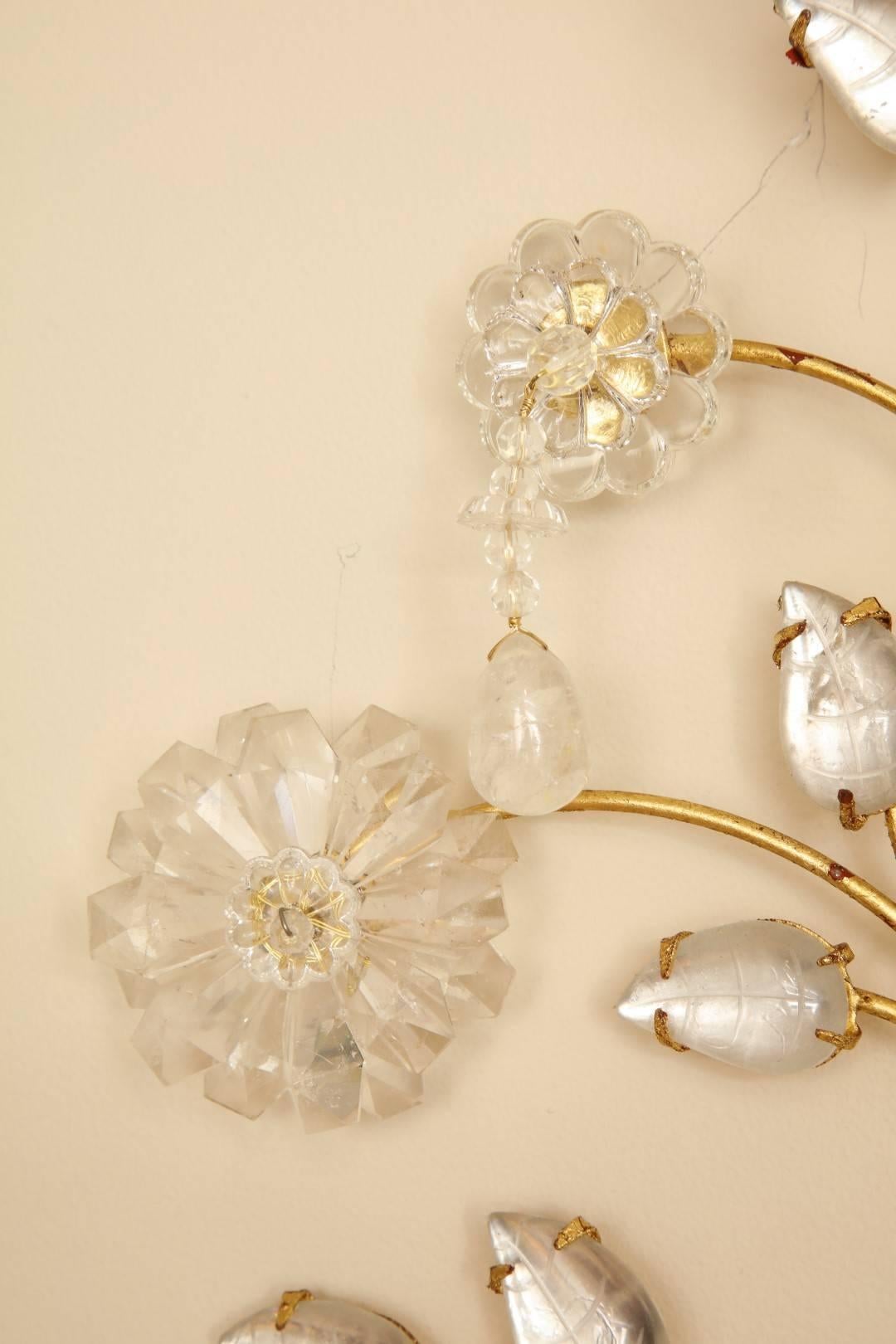 Pair of New Four-Light Rock Crystal Sconces  2