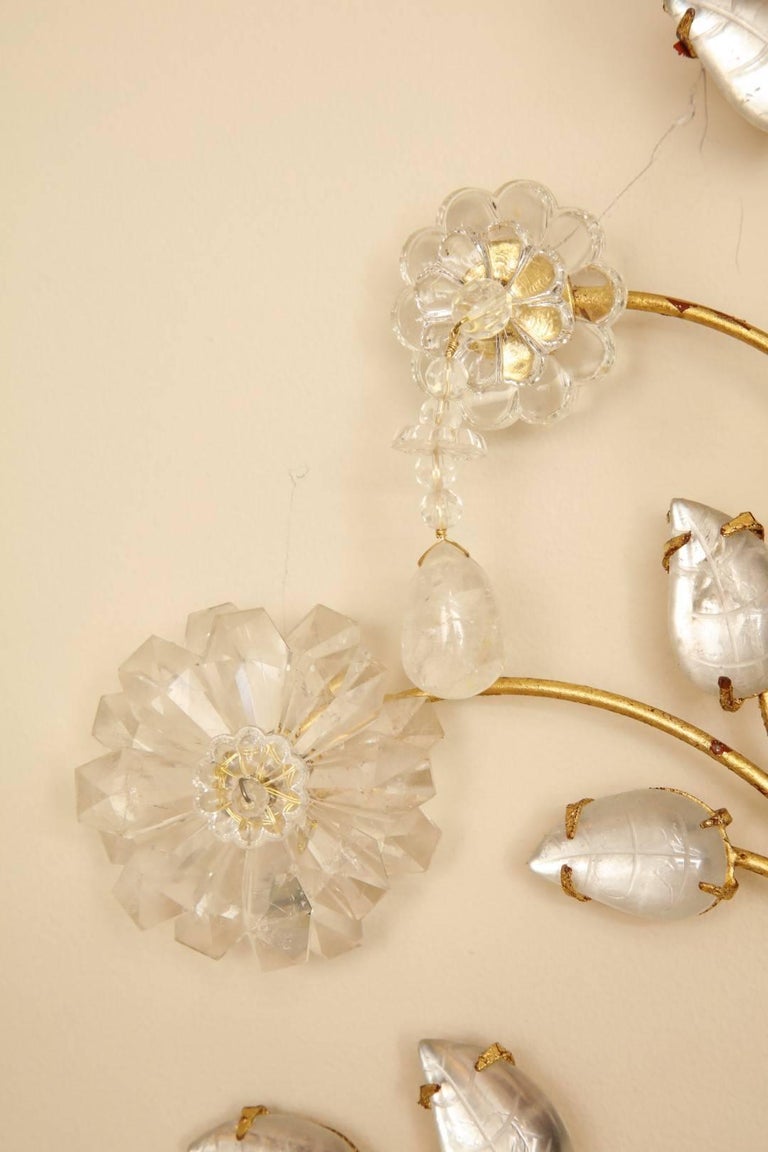 Pair of New Four-Light Rock Crystal Sconces  For Sale 2